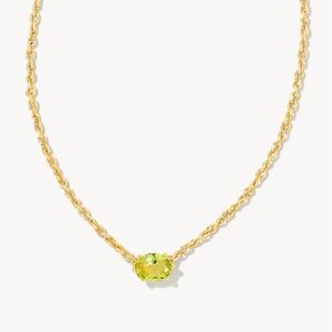 Kendra Scott Gold Necklace with Green Stone